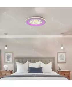 Lustra LED RGB cu Telecomanda Meira, 180W, Dimabila, Acril, RGB, Alb