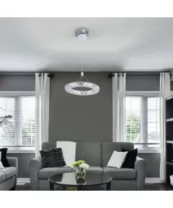 Lustra LED Romalia, 12W, Crom, Lumina Rece/Calda/Neutra