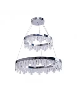 Lustra LED Sabin, 62W, Crom, Cristal, 3000K/4000/6000K