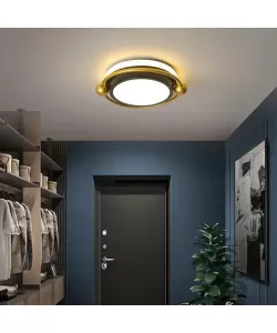 Lustra LED Saturn, 12W, 3000K/4000K/6000K, Acril si Metal, Auriu si Negru, IP.20