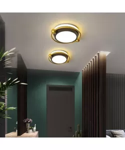 Lustra LED Saturn, 12W, 3000K/4000K/6000K, Acril si Metal, Auriu si Negru, IP.20