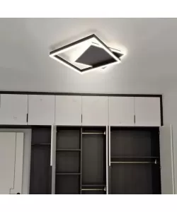 Lustra LED Scioso cu Telecomanda, 104W, 2.4GHz, Dimabila, Acril, Negru