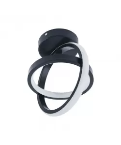 Lustra LED Sferana, 42W, Lumina Rece/Calda/Neutra, Negru, Acril