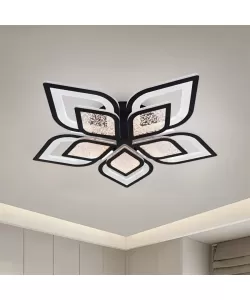 Lustra LED Soare cu Telecomanda, 71 W, Negru, Acril, Dimabila