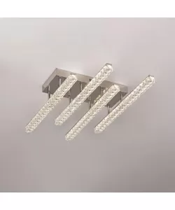 Lustra LED Tejana cu Telecomanda, 112W, Argintiu