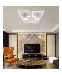 Lustra LED cu Telecomanda 3D Alexandra, 200W, Dimabila, 3D, Alb