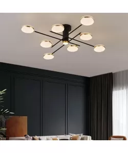 Lustra LED cu Telecomanda Abena 154W, Auriu Negru Lustra LED cu Telecomanda Abena 154W, Auriu Negru