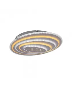 Lustra LED cu Telecomanda Alisia, 200W, Alb, Acril, Dimabila
