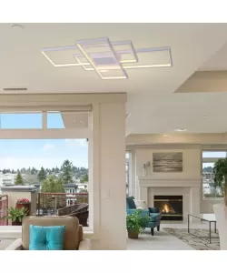 Lustra LED cu Telecomanda Landen 184W Dimabila Alb