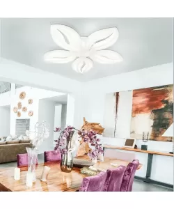 Lustra LED cu Telecomanda Krew 49W Dimabila Alb Lustra LED cu Telecomanda Krew 49W Dimabila Alb