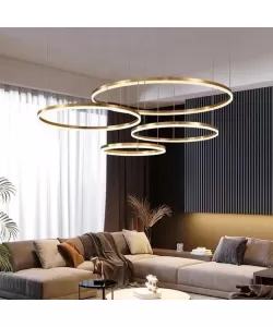 Lustra LED cu Telecomanda Asinefa 226W Dimabila Alb Auriu