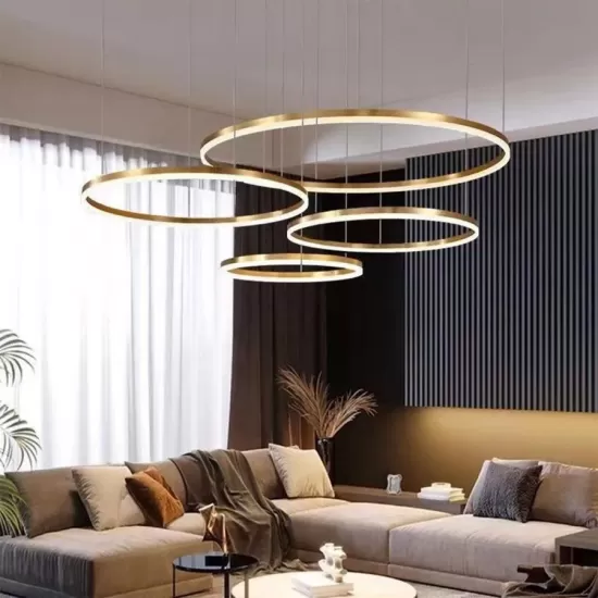 Lustra LED cu Telecomanda Asinefa 226W Dimabila Alb Auriu Lustra LED cu Telecomanda Asinefa 226W Dimabila Alb Auriu
