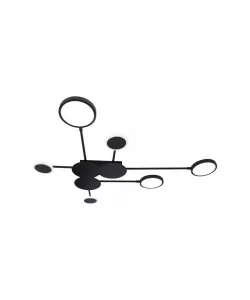 Lustra LED cu Telecomanda Beniamin 72W Dimabila Alb Negru