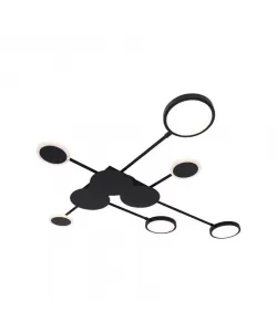 Lustra LED cu Telecomanda Beniamin 72W Dimabila Alb Negru