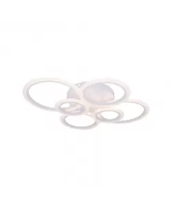 Lustra LED cu Telecomanda Brigitte 6 Cercuri 80W Lumina Rece/Calda/Neutra Dimabila Alb