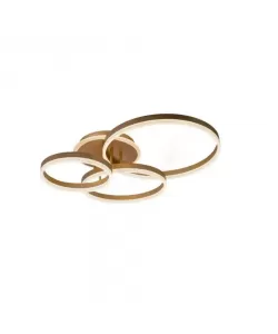 Lustra LED cu Telecomanda Carlita 150W Dimabila Alb Auriu