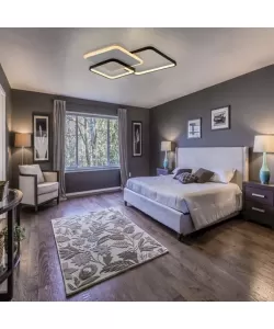 Lustra LED cu Telecomanda Carolina, 122W, Dimabila, Negru