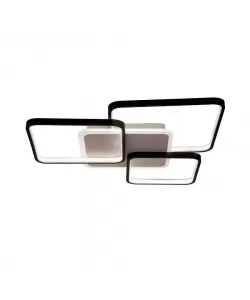 Lustra LED cu Telecomanda Carolina, 144W, Alb si Negru, Acril, Dimabila