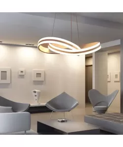 Lustra LED cu Telecomanda Catalina, 120W, Dimabila, Alb