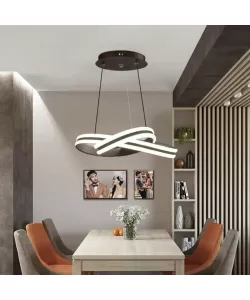 Lustra LED cu Telecomanda Catalina, 120W, Dimabila, Alb si Maro