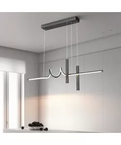 Lustra LED cu Telecomanda Danna 35W Dimabila Alb Negru