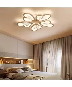 Lustra LED cu Telecomanda Elena 60W 5 Elemente Lumina Rece/Calda/Neutra Dimabila Alb