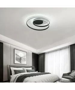 Lustra LED cu Telecomanda Eliana 67W Dimabila Negru Lustra LED cu Telecomanda Eliana 67W Dimabila Negru