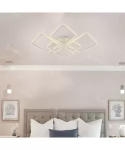 Lustra LED cu Telecomanda Eridan, 200W, Dimabila, Alb