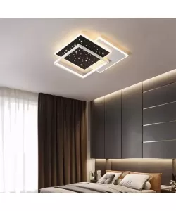 Lustra LED cu Telecomanda Evea 184W Dimabila Alb Negru Lustra LED cu Telecomanda Evea 184W Dimabila Alb Negru