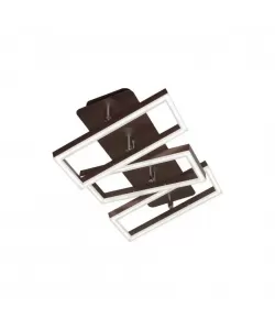 Lustra LED cu Telecomanda Flavia, 120W, Maro si Alb, Acril, Dimabila