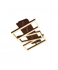 Lustra LED cu Telecomanda Flavia, 120W, Maro si Alb, Acril, Dimabila