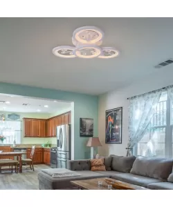 Lustra LED cu Telecomanda Gilda, 47W, Dimabila, Alb Lustra LED cu Telecomanda Gilda, 47W, Dimabila, Alb