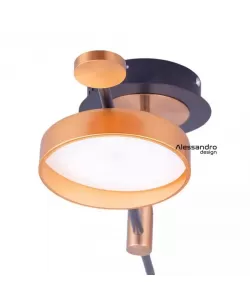 Lustra LED cu Telecomanda Grupces, 80W, Dimabila, Negru si Auriu