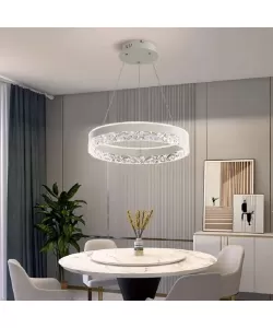 Lustra LED cu Telecomanda Iarina 124W Dimabila Alb