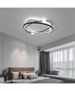 Lustra LED cu Telecomanda Ignacia 90W Dimabila Alb Negru - RESIGILAT -