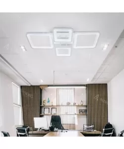 Lustra LED cu Telecomanda Izadora 88W Dimabila Alb