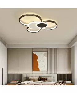 Lustra LED cu Telecomanda Kian 112W Dimabila Alb Negru