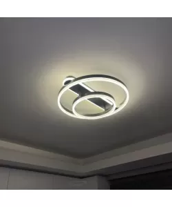 Lustra LED cu Telecomanda June 144W Dimabila Negru