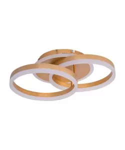 Lustra LED cu Telecomanda Kaiyo, 120W, Dimabila, Acril, Auriu