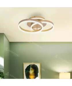 Lustra LED cu Telecomanda Kaiyo, 120W, Dimabila, Acril, Auriu