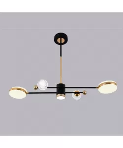 Lustra LED cu Telecomanda Latiffa 66W, Auriu Negru