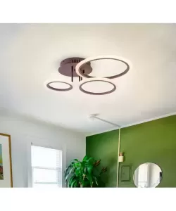 Lustra LED cu Telecomanda Lauren, 72W, Dimabila, Acril, Maro