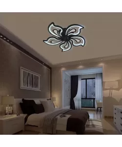 Lustra LED cu Telecomanda Maree, 114W, Negru, Acril, Dimabila Lustra LED cu Telecomanda Maree, 114W, Negru, Acril, Dimabila