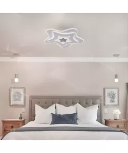 Lustra LED cu Telecomanda Melania 126W Dimabila Alb