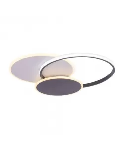 Lustra LED cu Telecomanda Mensa, 144W, Alb cu Negru, Acril, Dimabila