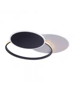 Lustra LED cu Telecomanda Mensa, 144W, Alb cu Negru, Acril, Dimabila