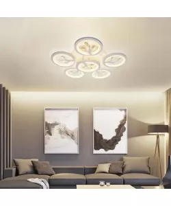 Lustra LED cu Telecomanda Mili 72W Lumina Rece/Calda/Neutra Dimabila Alb cu Cristal Lustra LED cu Telecomanda Mili 72W Lumina Rece/Calda/Neutra Dimabila Alb cu Cristal