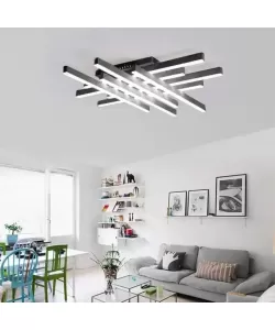 Lustra LED cu Telecomanda Mora 160W Dimabila Alb Negru