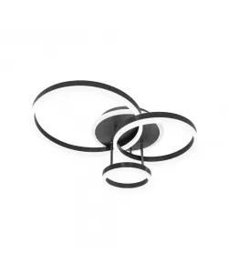 Lustra LED cu Telecomanda Natalie 100W Dimabila Negru Lustra LED cu Telecomanda Natalie 100W Dimabila Negru