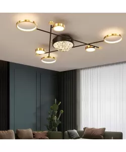 Lustra LED cu Telecomanda Nazira 138W, Auriu Negru